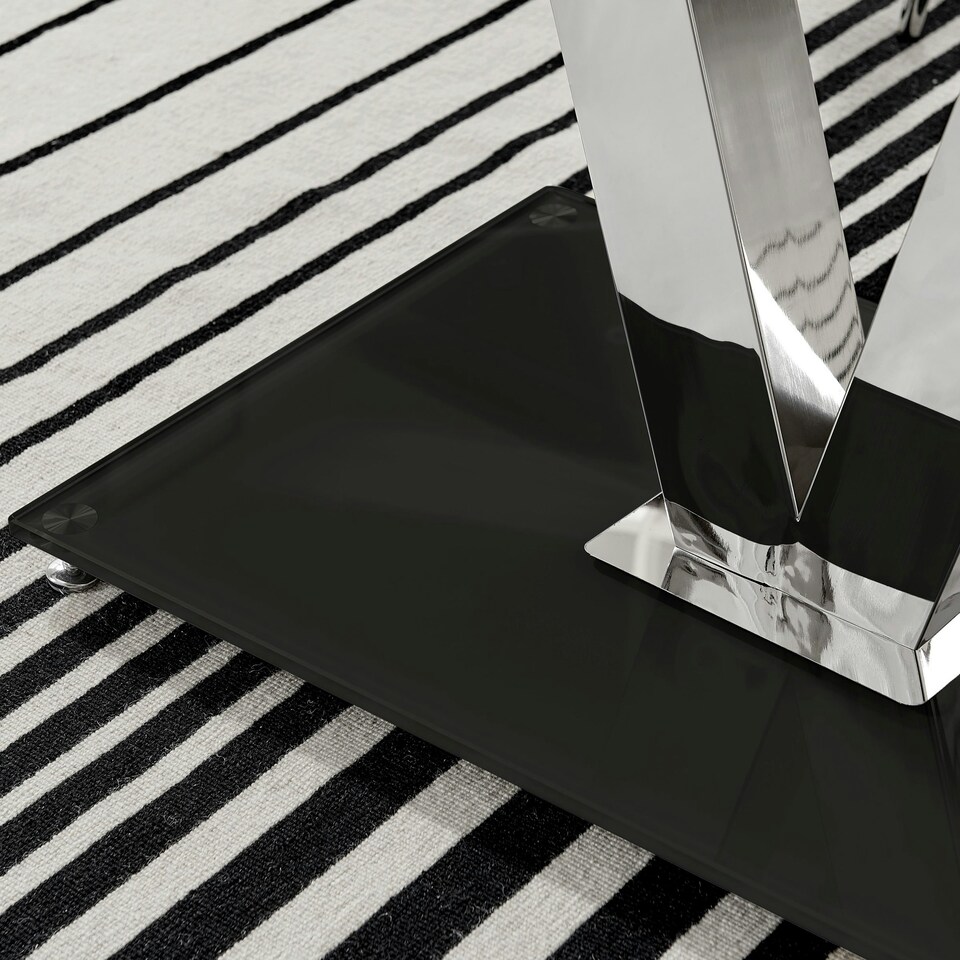 image 1 of Furniturebox Florini Black Glass And Metal V Dining Table
