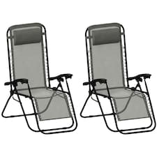 Garden Vida Set of 2 Zero Gravity Chairs - Grey