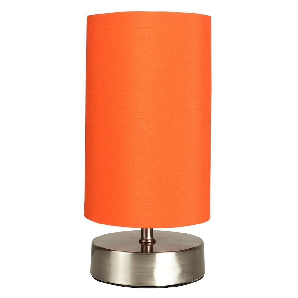 image 1 of ValueLights Francis Chrome Touch Table Lamp Orange Shade
