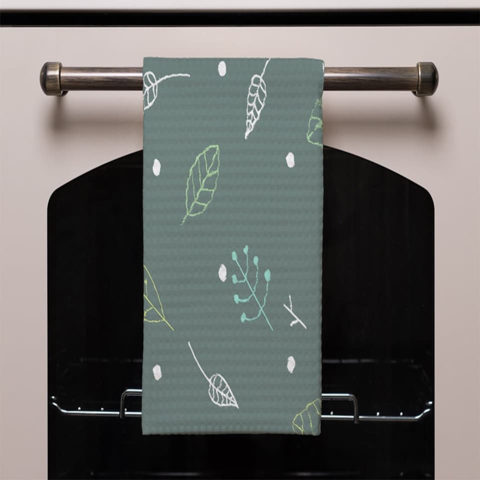 image 1 of Hand drawn leaves (Kitchen Towel)