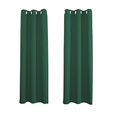 Forest Green Blackout Curtains - Dark Thermal Eyelet - 46 x 72 Drop - 2 Panel | Green | One Size