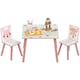 image 1 of ZONEKIZ Kids Table and Chairs, Children Desk with Two Chairs, Three Piece | Pink