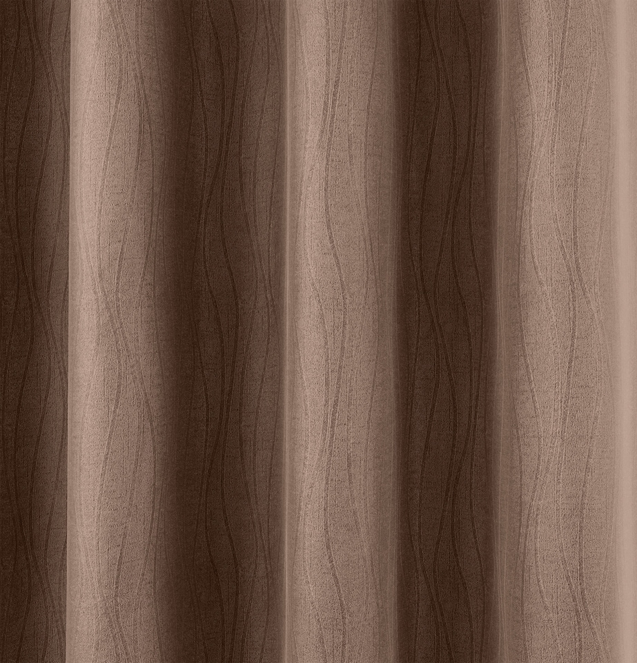 image 1 of Enhanced Living Goodwood Bronze Thermal, Energy Saving, Dimout Eyelet Curtains with Wave Pattern (PAIR) - 90 x 90 inch (229x229cm)