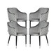 image 9 of Set of 4 Verona Velvet Dining Chairs with Quilted Back & Black Legs - Modern Accent Chair with Silver Foot Tips | Blue
