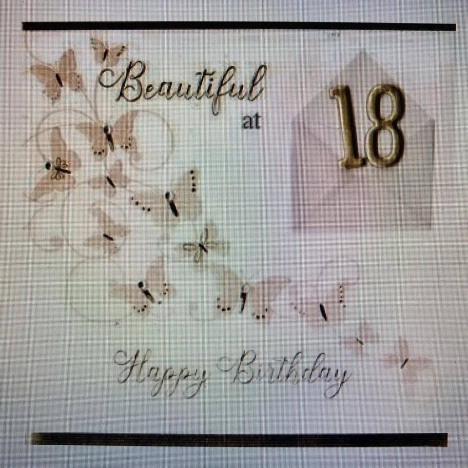 image 1 of Second Nature Handmade Birthday Card Notting Hill Range 18th Birthday - Scattered Butterflies #NH038