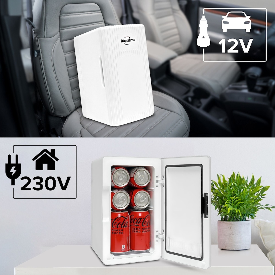 image 1 of Koolatron 6L/8 Can Portable Mini Fridge | AC/DC Cooler & Warmer | White