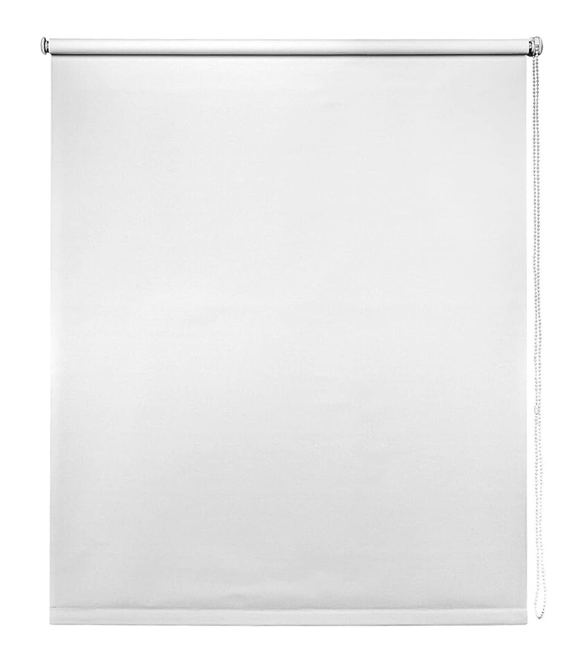 image 1 of 95cm White Trimmable Thermal Blackout Roller Blinds | Grey | Grey