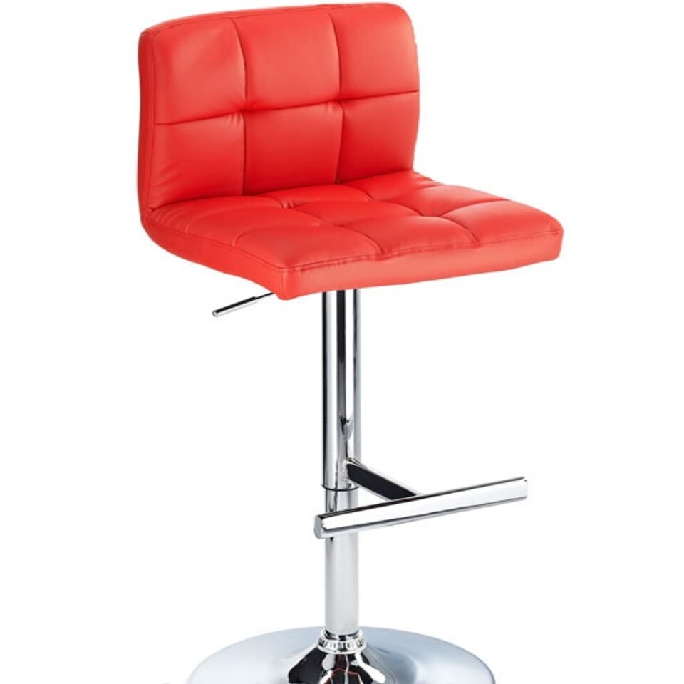 image 1 of Cuborn Black Bar Stool Faux Leather Black