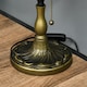 image 9 of HOMCOM Stained Glass Table Lamp, Vintage Lamp with Green Handmade Shade, Metal Base, Antique Bedside Lamp for Bedroom Living Room Home Decoration