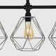 image 2 of ValueLights Luiggi Matte Black Semi-Flush Light with Grey Tapered Shade and E27 Pear LED 4W Warm White 2700K Bulb