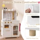 image 5 of COSTWAY Kids Kitchen Set Wooden Pretend Play Kitchen with Stoves & Sink-White