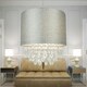 image 7 of First Choice Lighting Set of 2 Sparkle Grey Faux Silk Jewelled Easy Fit Light Shades Grey | Clear