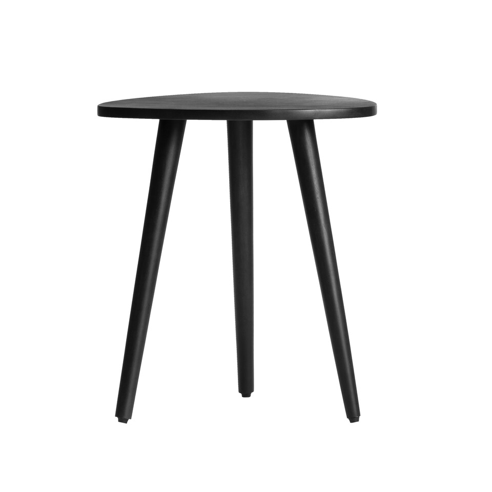 image 1 of MH London Tora Triangle Side Table, Mango Wood End Table with Tripod Legs