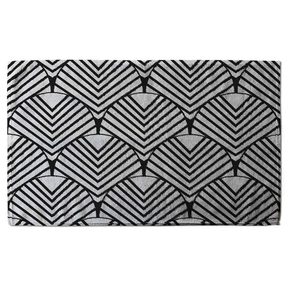 image 1 of Black Geometric Decoration (Kitchen Towel)