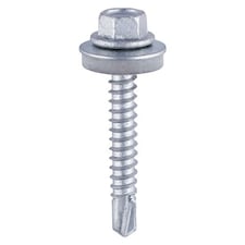 Timco - Metal Construction Heavy Section Screws - Hex - EPDM Washer - Self-Drilling - Zinc (Size 5.5 x 80 - 100 Pieces)
