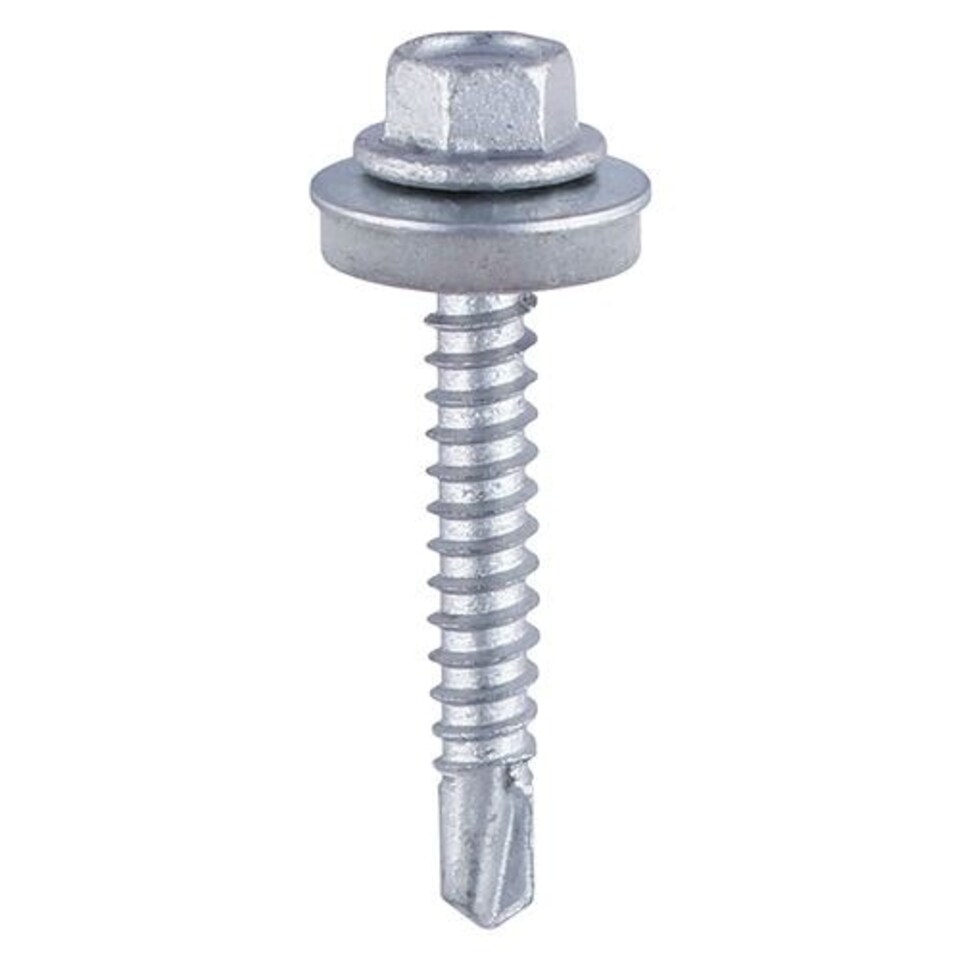 image 1 of Timco - Metal Construction Heavy Section Screws - Hex - EPDM Washer - Self-Drilling - Zinc (Size 5.5 x 80 - 100 Pieces)