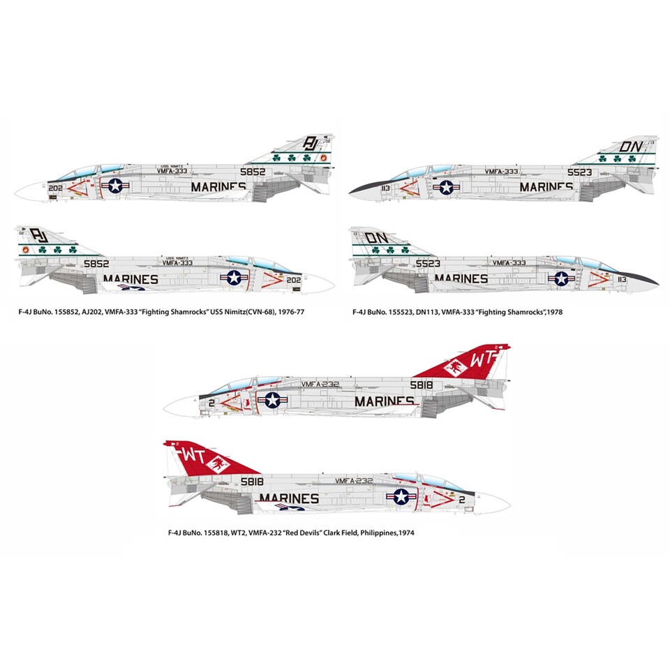 image 1 of Academy US Marines F-4J Phantom II Fighting Shamrocks Model Kit Scale 1-48