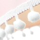image 4 of Cute and Modern Pink Cotton 10" Lamp Shade with Small White Woolly Pom Poms | Pink | Pink | 1