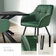 image 4 of Dining Chair Marilyn - velvet look, quilted pattern - per piece Green | Dark Green/Black