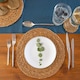 image 6 of Argon Tableware Round Woven Typha Coasters - 10cm - Pack of 6