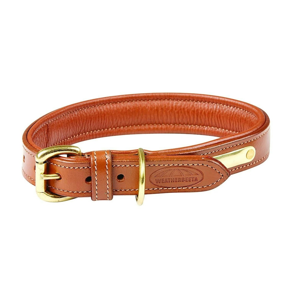 image 1 of Weatherbeeta Padded Leather Dog Collar - Tan - XS