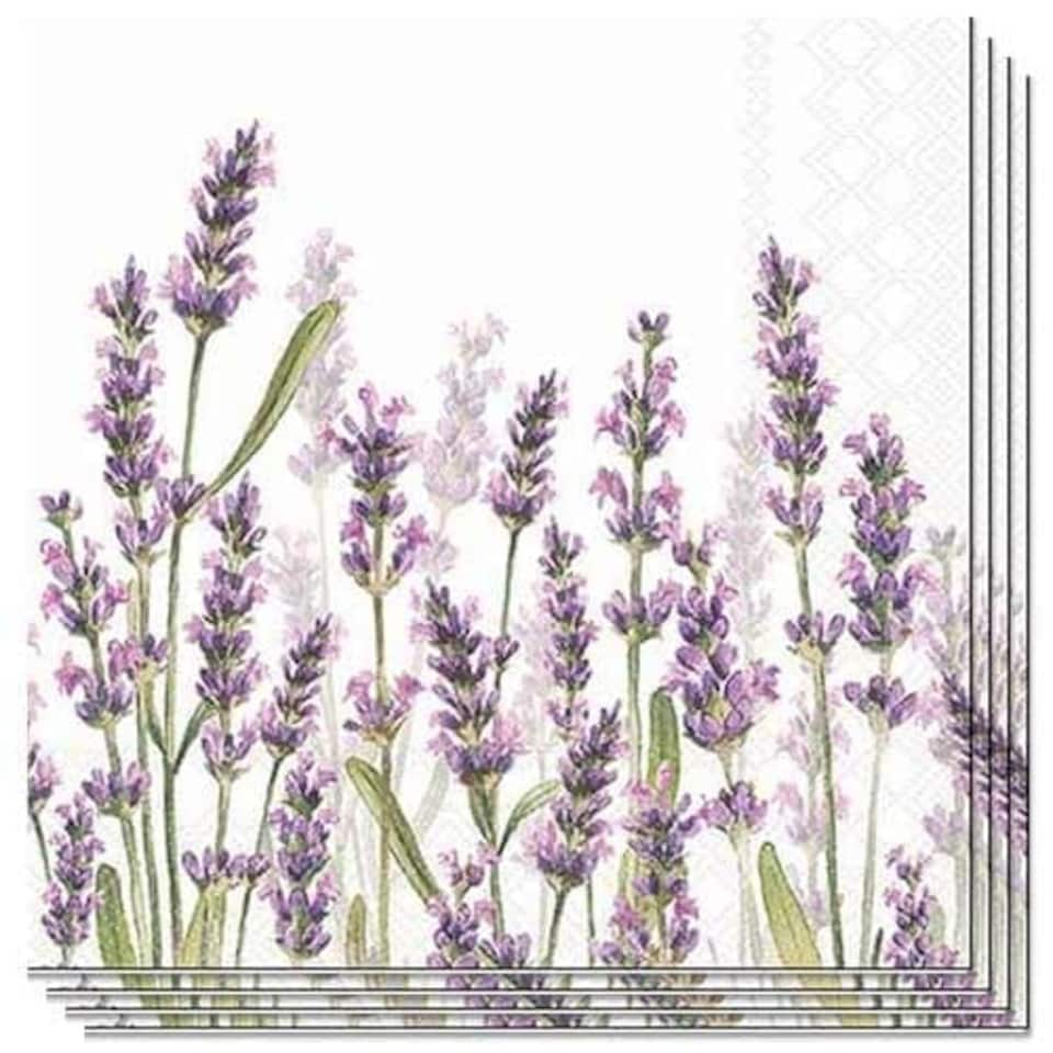 Watercolour Lavender Paper Luncheon Napkins 3 Ply 33cm - Pack of 20 | Multi