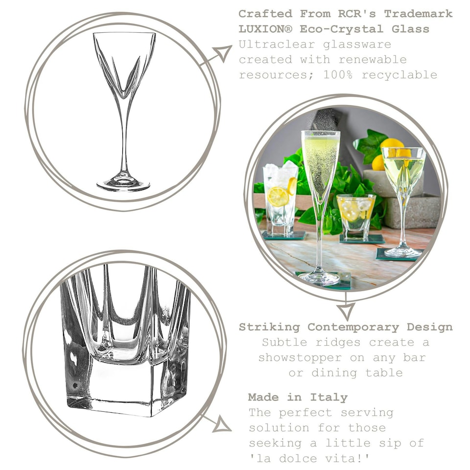 image 1 of RCR Crystal 6 Piece Fusion Wine Glasses Set - 250ml