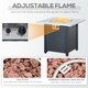 image 5 of Outsunny Outdoor Propane Gas Fire Pit Table w/ Lid and Lava Rocks, Black