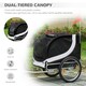 image 3 of PawHut Pet Stroller Dog Jogger Folding Bike Cargo Trailer Carrier Bicycle Black