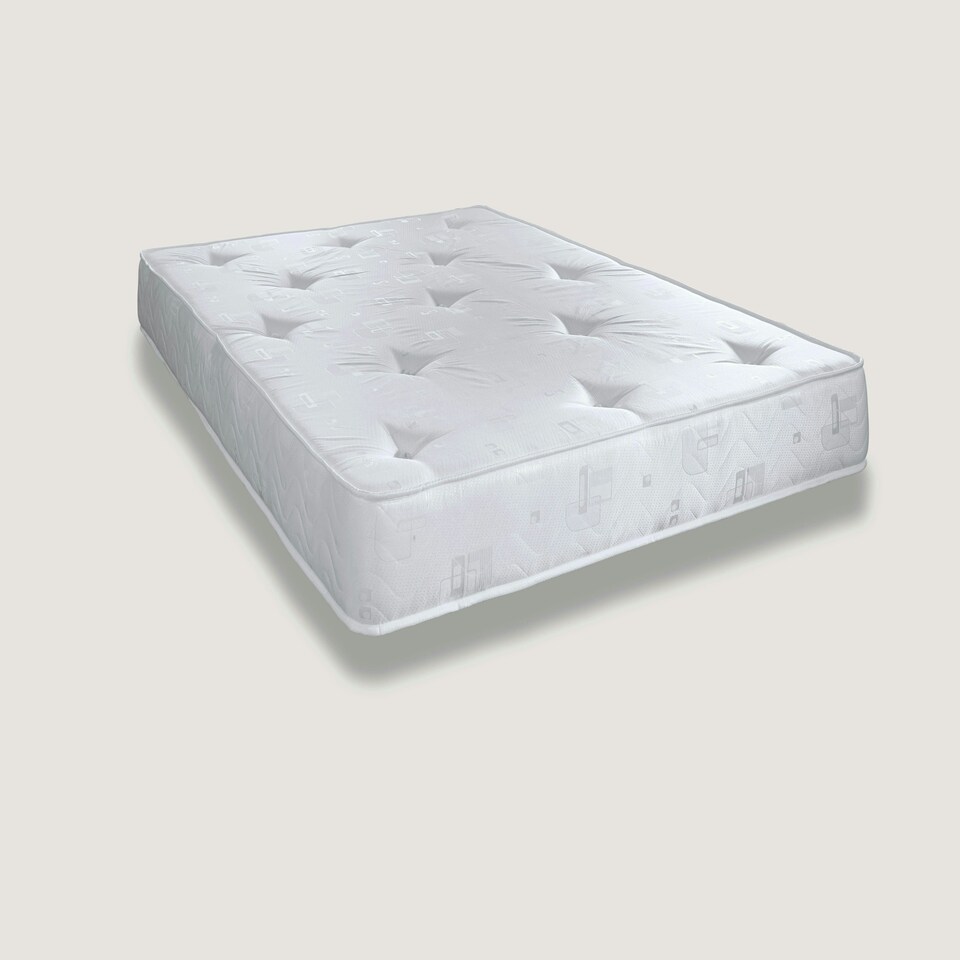 image 1 of Hand-Tufted Innerspring Mattress - 9" Deep, Medium Soft Comfort White | Small Double