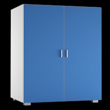 White Kids 2-Door Wardrobe | Blue | 1