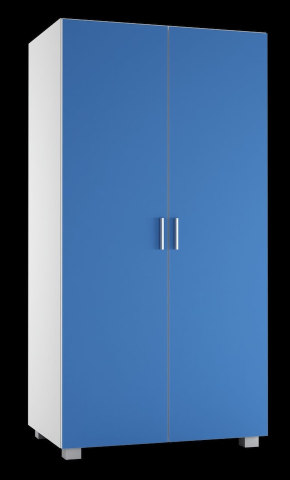 image 1 of White Kids 2-Door Wardrobe | Blue | 1