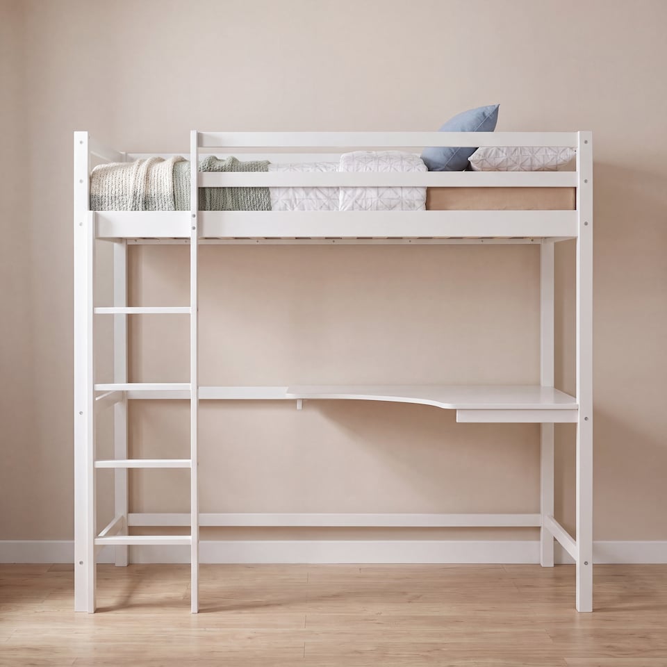 image 1 of Vida Designs Sydney Kids Bunk Bed With Desk - Suitable for 3ft Single Mattress - White