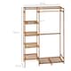 image 3 of HOMCOM Bamboo Clothes Rail Garment Rack with 6 Tier Storage Shelf
