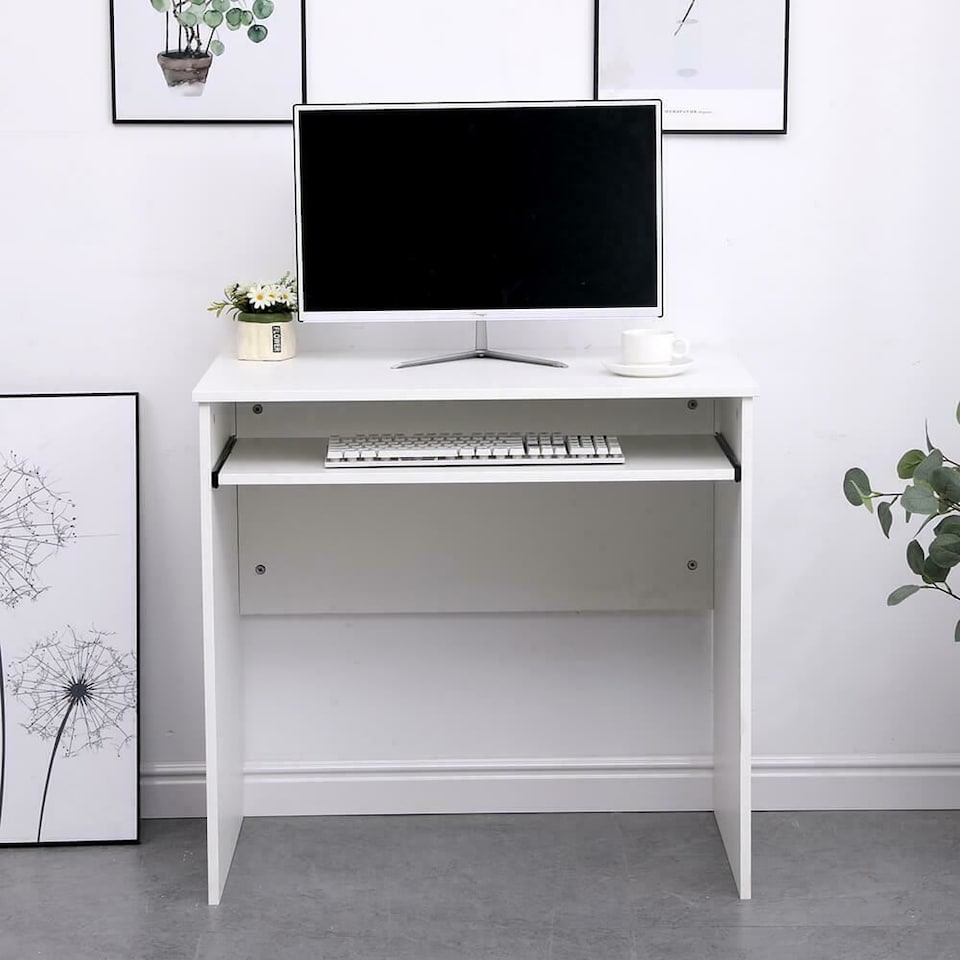image 1 of Computer Desk PC Laptop Table Home Office Study Workstation | White