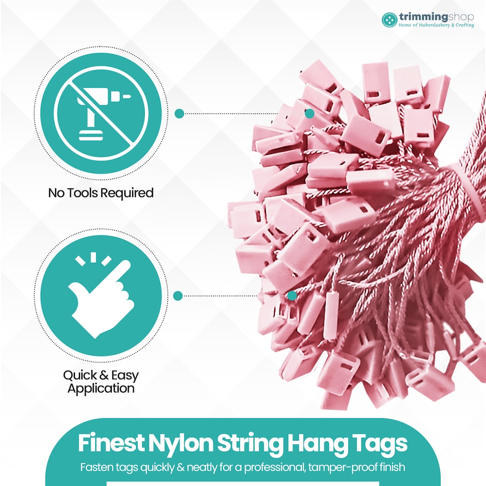 image 1 of 7 Inch Plastic String Tags, Nylon Label Snap Lock - 100pcs