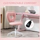 image 8 of HOMCOM Armless Heart Desk Chair, Makeup Vanity Chair for Home, Pink Pink