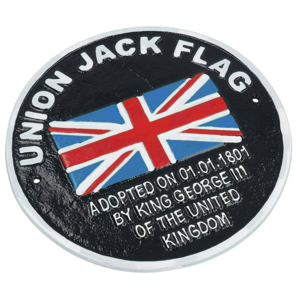 image 1 of Union Jack Flag Aluminium Sign Plaque Door Wall House Gate Garden GB Britain