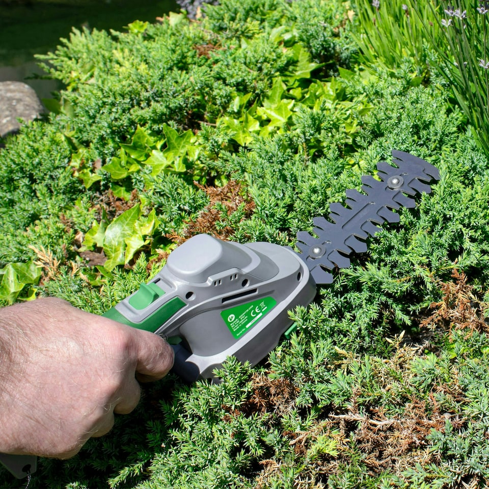 image 1 of Gracious Gardens 3.6V 2 in 1 Cordless Hedge Trimmer Cutter