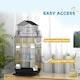 image 4 of PawHut Bird Cage Budgie Cage with Slide Tray Handle for Finch Canary 43 x 32.5 x 104cm, Black