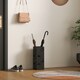 image 8 of HOMCOM Metal Umbrella Stand, Square Umbrella Holder with Removable Drip Tray and 4 Hooks, Decorative Umbrella Storage Rack for Hallway, Entryway, 15.5 x 15.5 x 41 cm, Black | Black