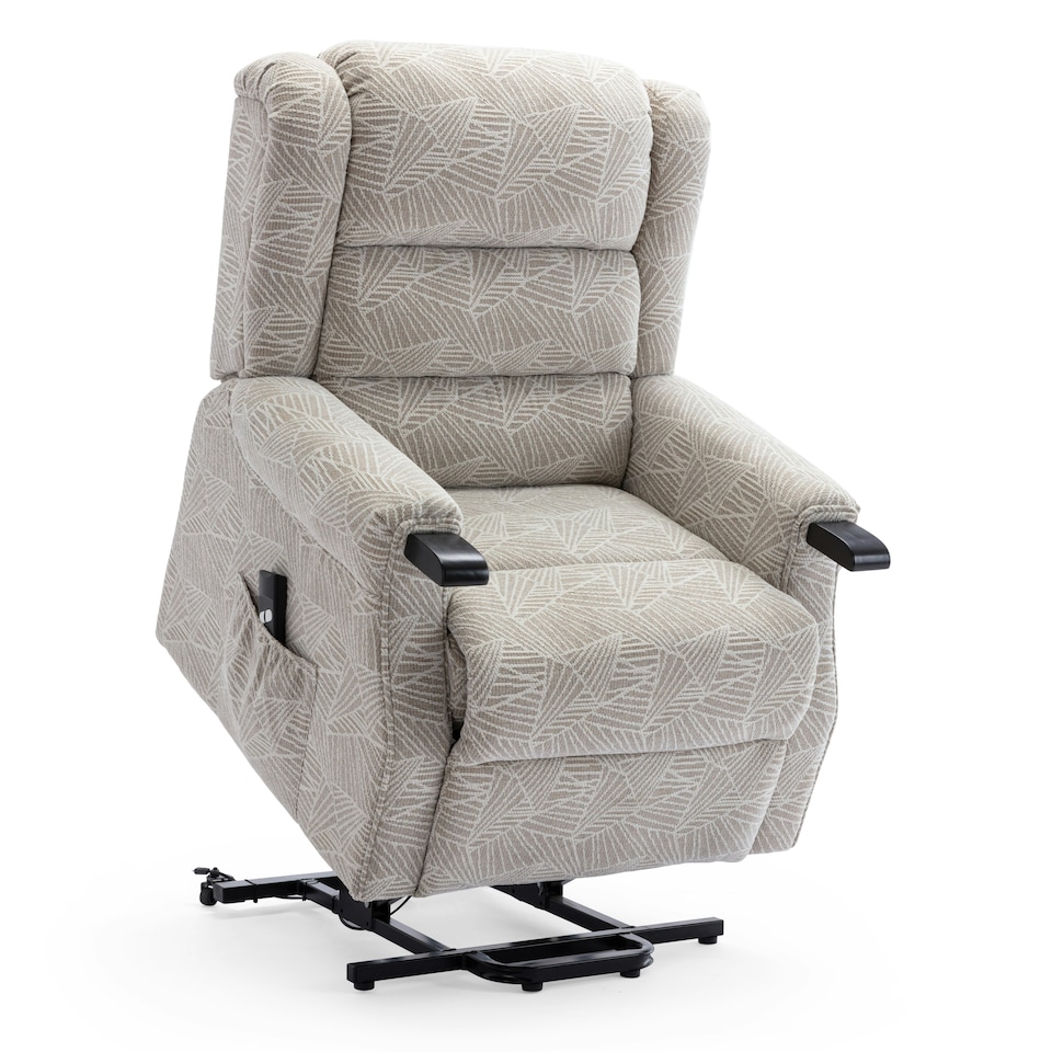 image 1 of Ashfield Electric Fabric Single Motor Rise Recliner Mobility Chair (Cream)