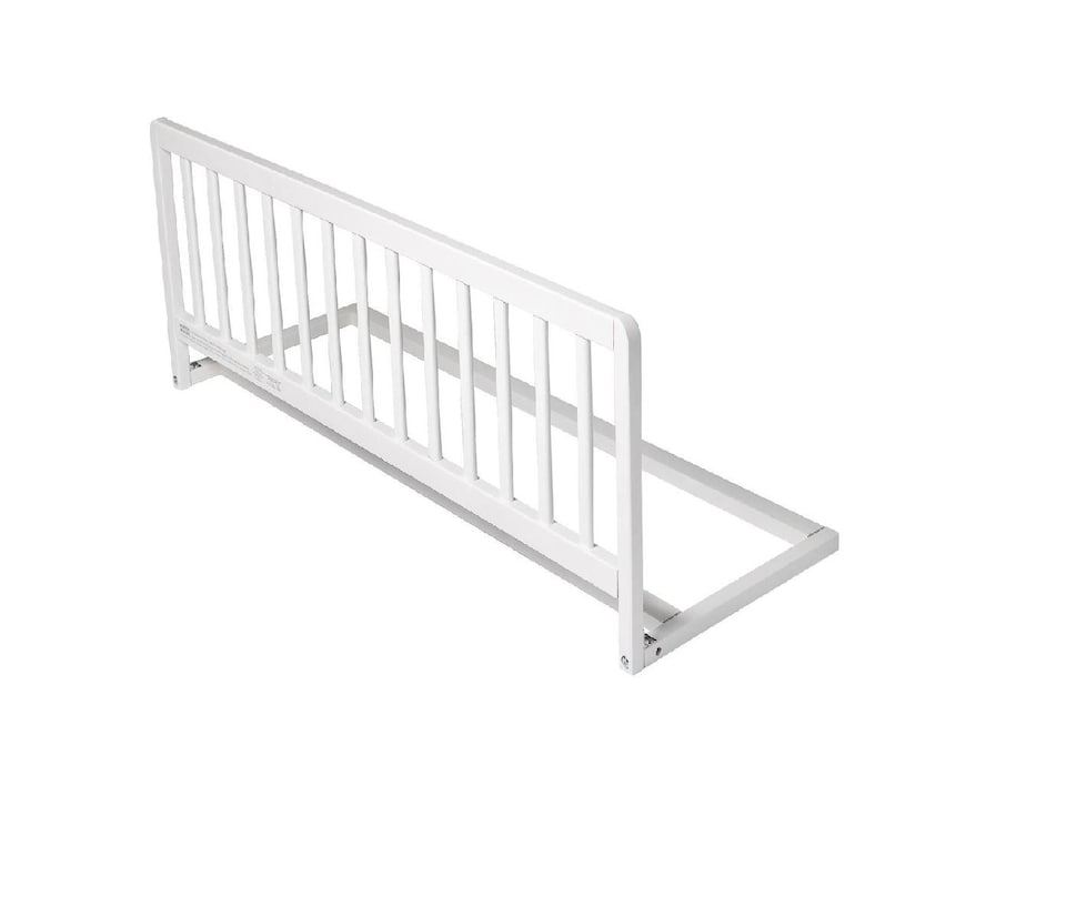 image 1 of Safetots Narrow Wooden Bed Guard, White, 38cm High x 90cm Wide, Toddler Bedrail for Safety, Secure Child Bed Rail