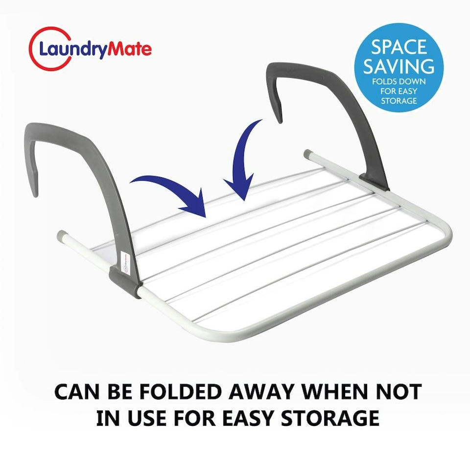 image 1 of Over Radiator Airer Clothes Washing Drying Indoor Rack Adjustable Rail Dryer