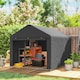 image 1 of Outsunny 6.6 x 7.8ft Outdoor Garden Storage Shed, Waterproof Bike Tent with Roll-up Zipper Door, Galvanised Metal Frame, Portable Shed Shelter Carport for Motorcycle Garden Tools, Dark Grey