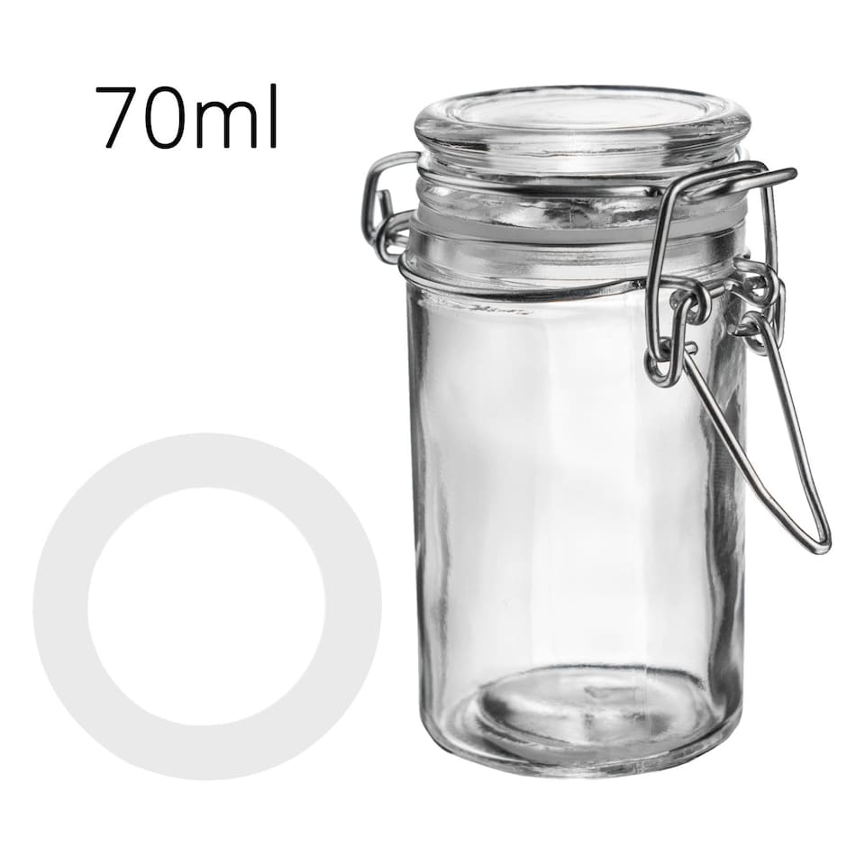 image 1 of Argon Tableware Glass Storage Jar Seals - Small - White - Pack of 6