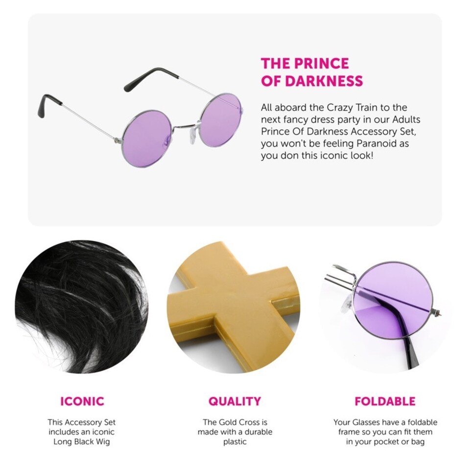 image 1 of Prince of Darkness 3 Piece Accessory Set Multi | One Size