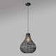 image 2 of ValueLights Torin Painted Black Pendant Light with Black Hourglass Shade | Black