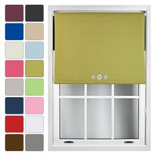 FURNISHED Blackout Roller Blinds with Triple Round Eyelets Cut to Size Easy Fit Window Shade | Green | Green | (W) 150cm x (L) 210cm