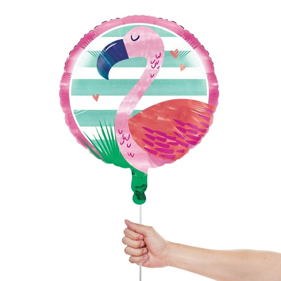 image 1 of Flamingo Round Foil Helium Balloon 46cm / 18 in